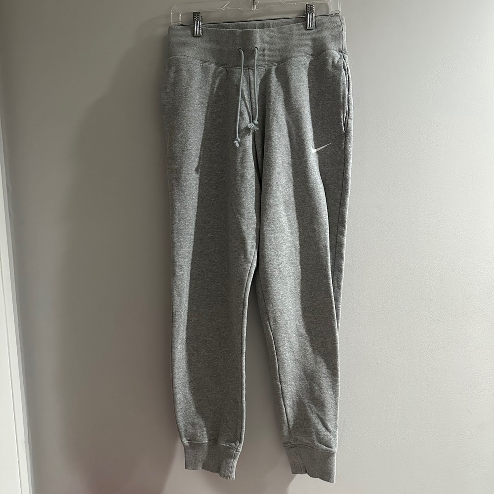 Nike Sweatpants Joggers Gray Fleece Drawstring Logo Men's Medium